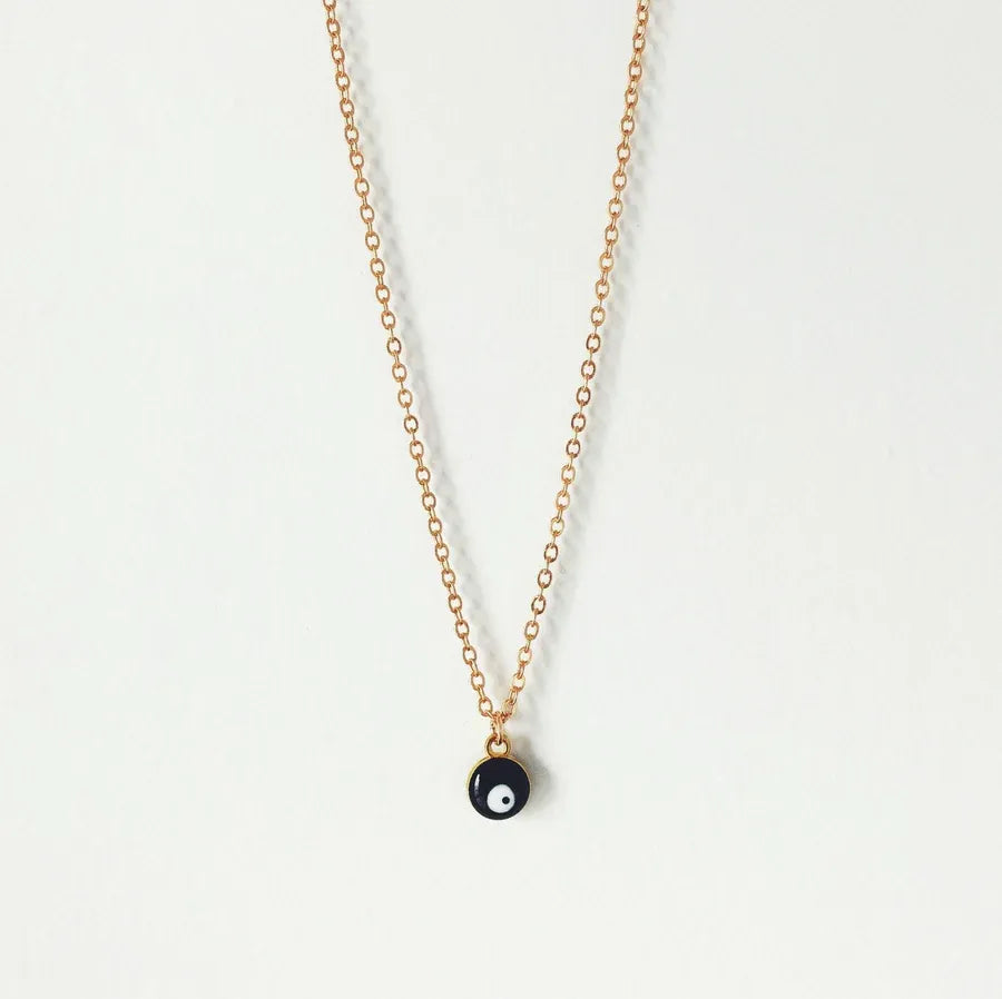 Women's Jewelry Necklace Piece With Gold Chain And Black Stone