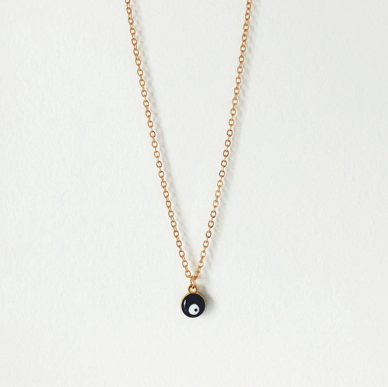 Eye-Catching Evil Eye Charm Necklace with Copper Pendant and Gold Plating