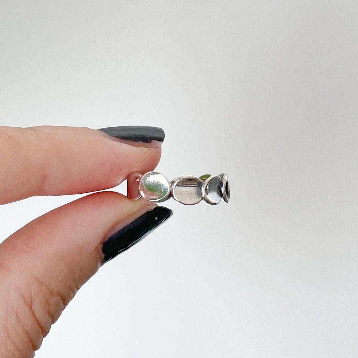 Women's Sterling Silver Bead Shaped Ring