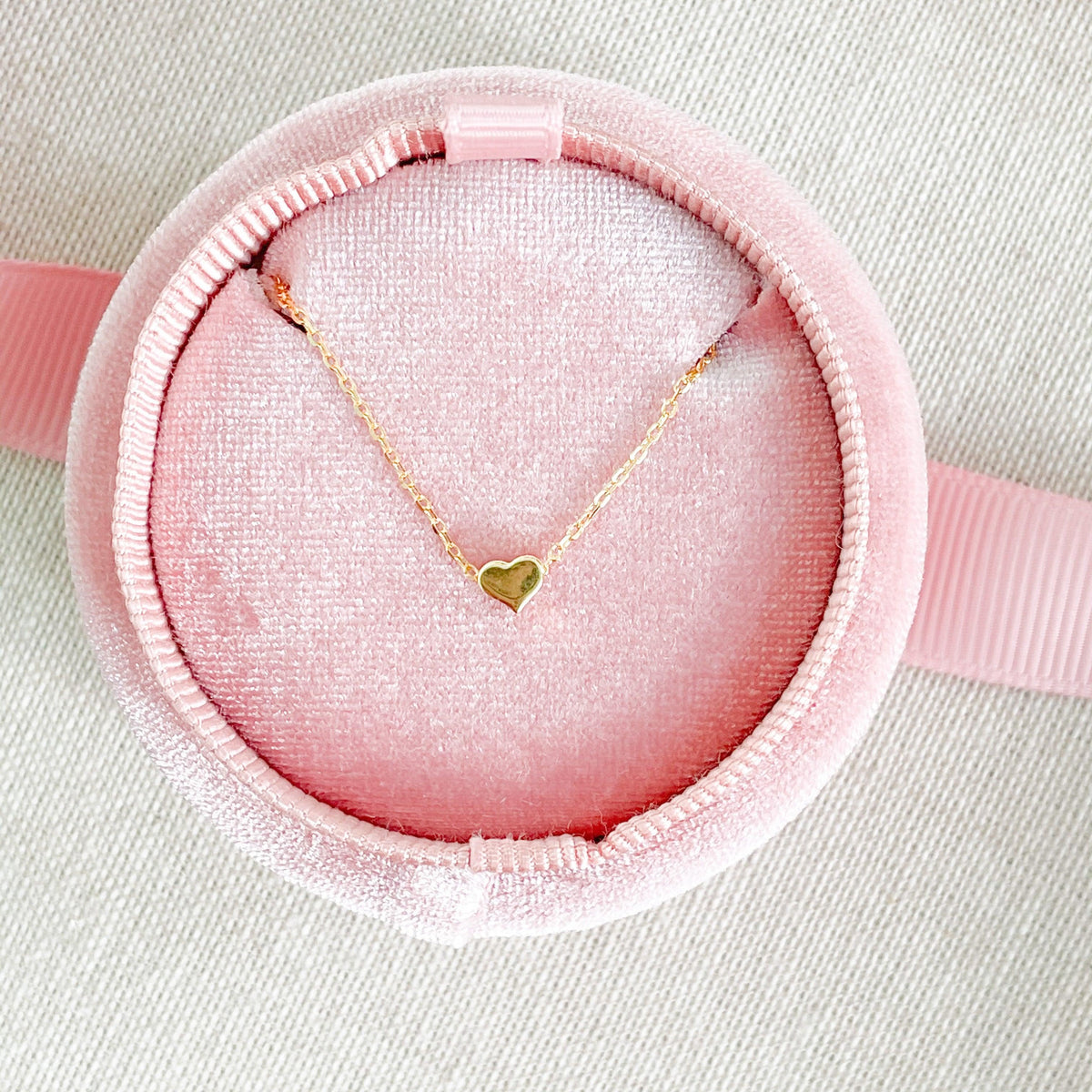 Gold Heart Necklace on 925 Sterling Silver Chain