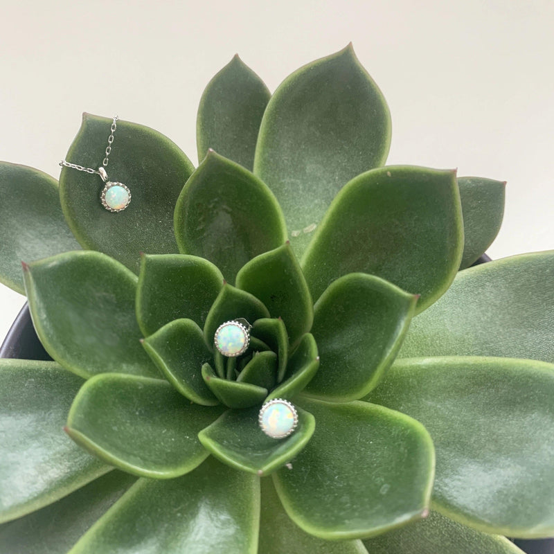 Opal Earrings & Necklace