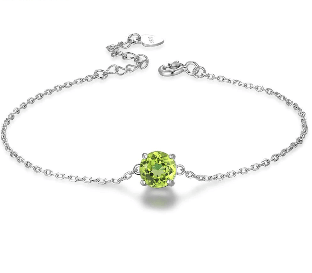 Natural Peridot 925 Sterling Silver Bracelet | Bohemian Guru