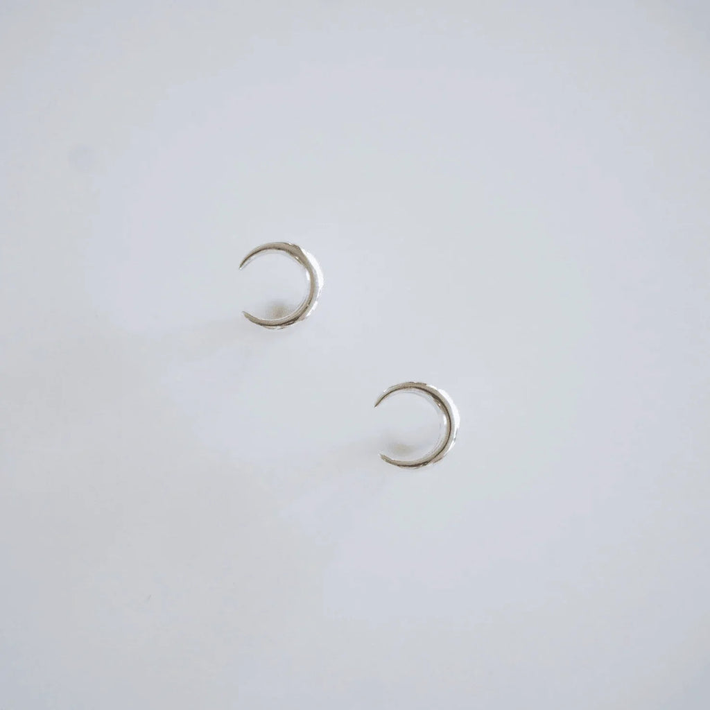 Moon Stud Earrings | 925 Sterling Silver