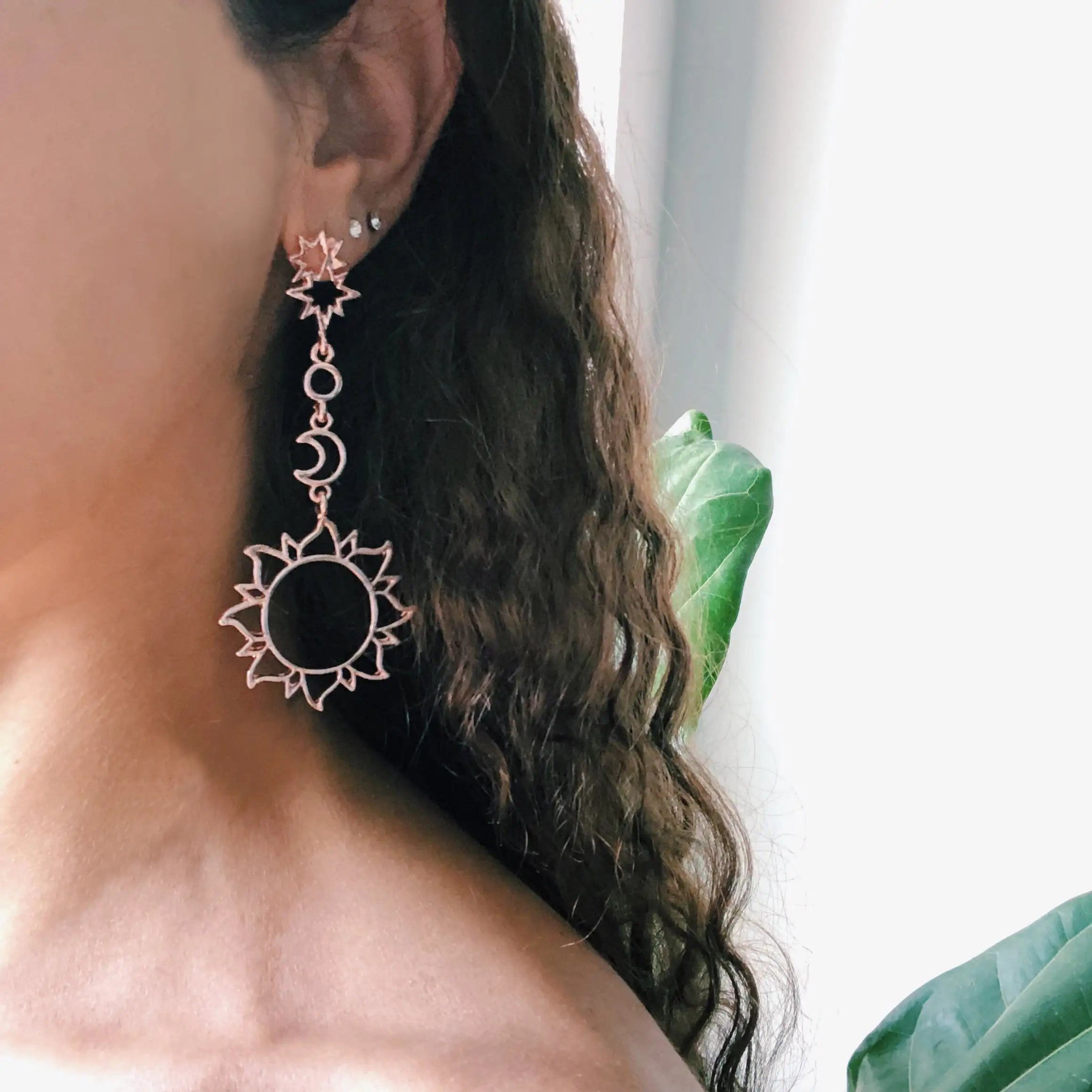 Sun Earrings In Rose Gold