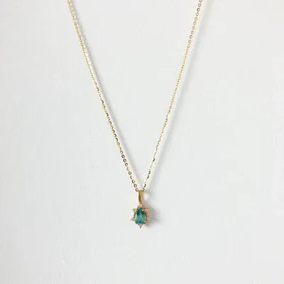 Apatite Jewelry Gold Necklace With Jade Stone
