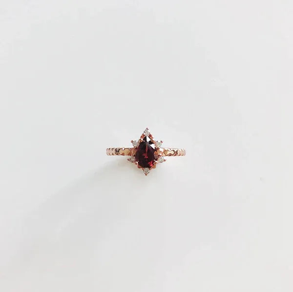 Red Garnet Jewelry Ring January Birthstone
