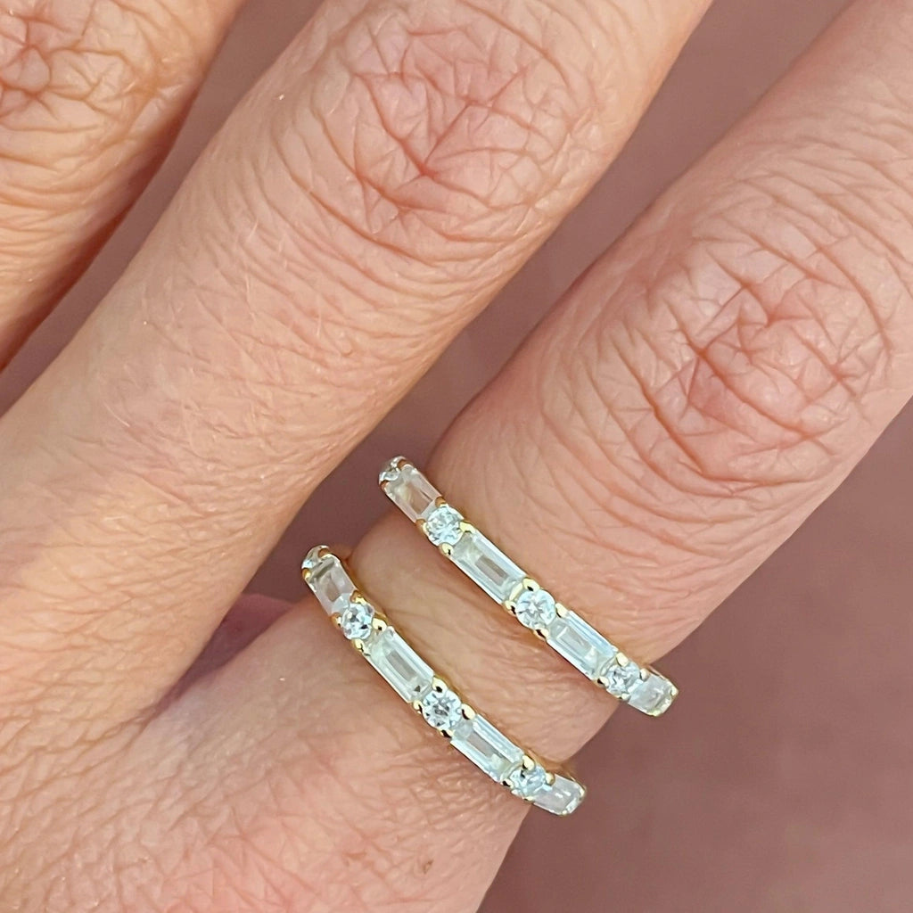 Baguette ring sterling silver deals