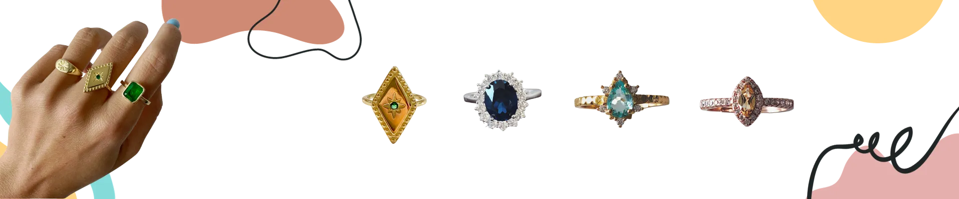 Assorted Women's Rings Displayed