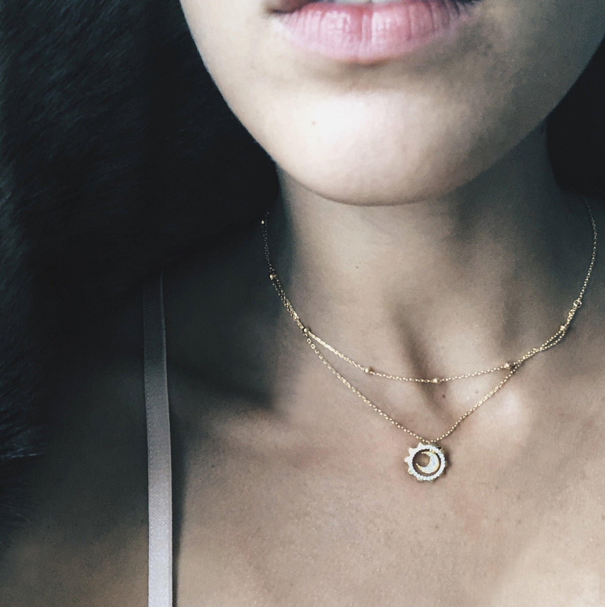 Moon Phases Necklace - Celestial 14K Gold Vermeil