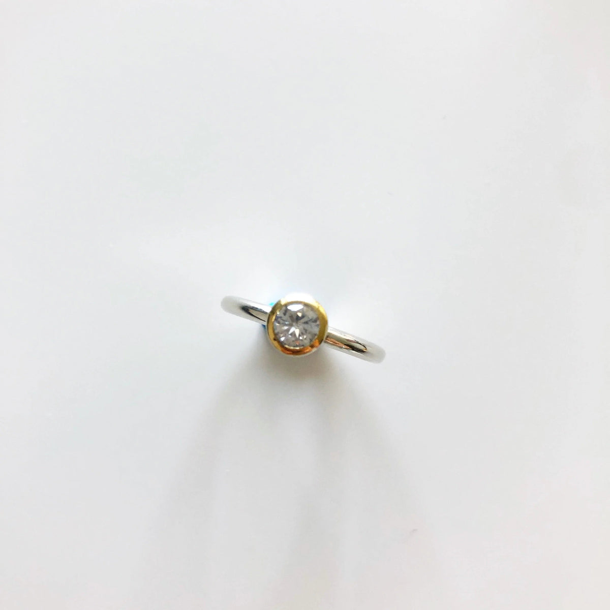 Handmade Sterling Silver Ring with AAA Cubic Zirconia in Gold and Silver