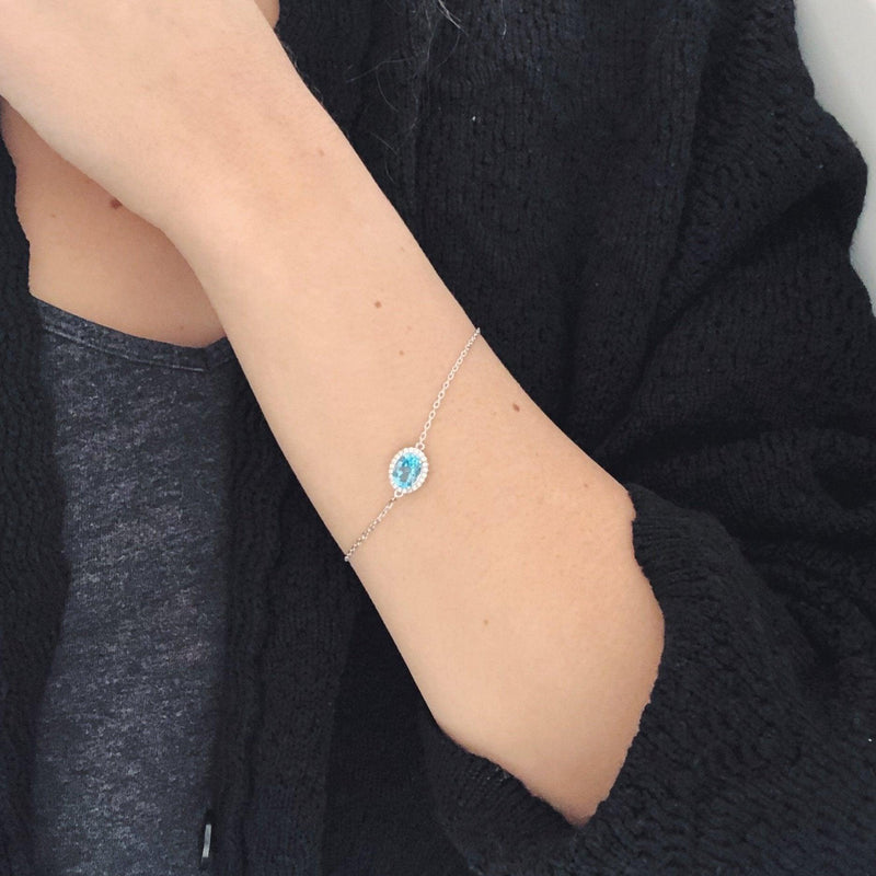 925 Sterling Silver Blue Topaz Bracelet