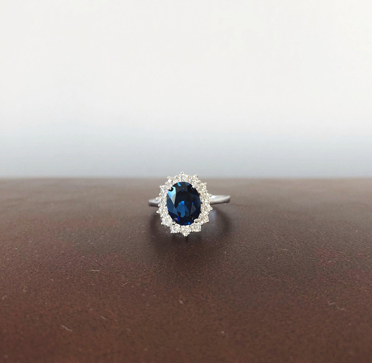 Vintage Oval Blue Sapphire Ring