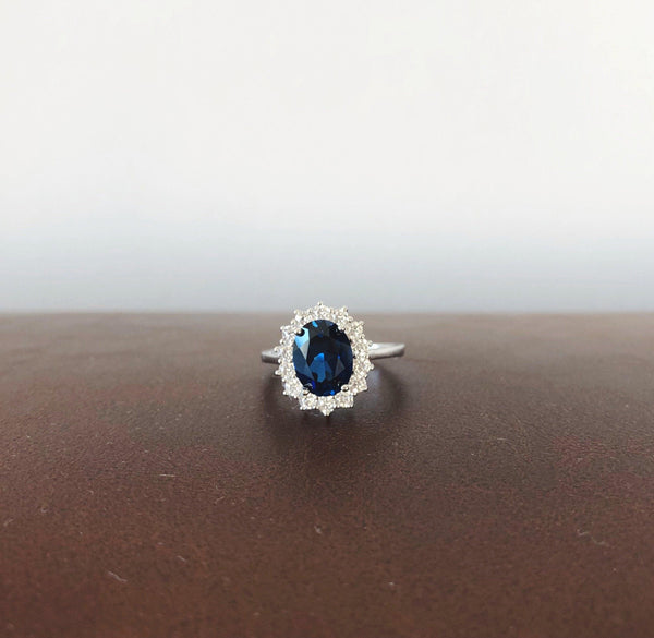 Vintage Oval Blue Sapphire Ring