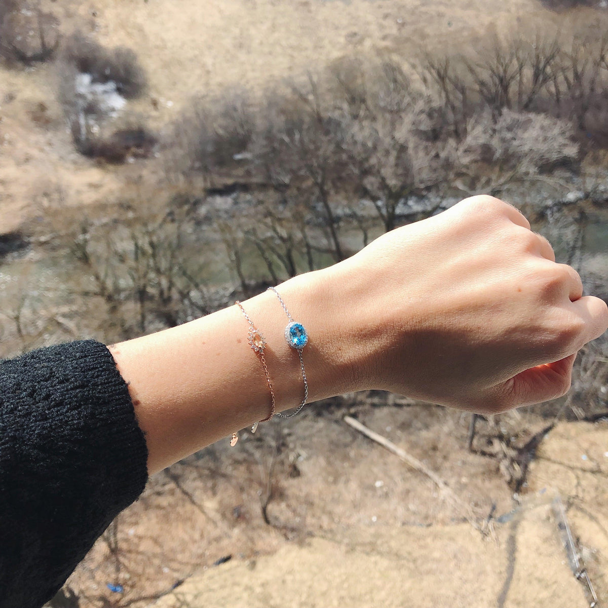 December Birthstone Blue Topaz Bracelet