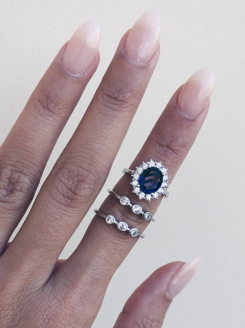 Dainty Sterling Silver Ring with Round Cubic Zirconia