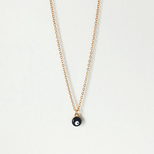 Eye-Catching Evil Eye Charm Necklace with Copper Pendant and Gold Plating