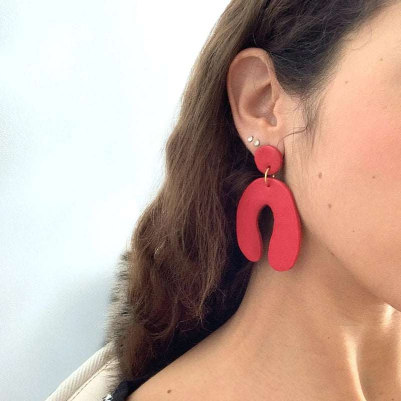 Red Polymer Clay Earrings | Hughsie Exclusive Collection