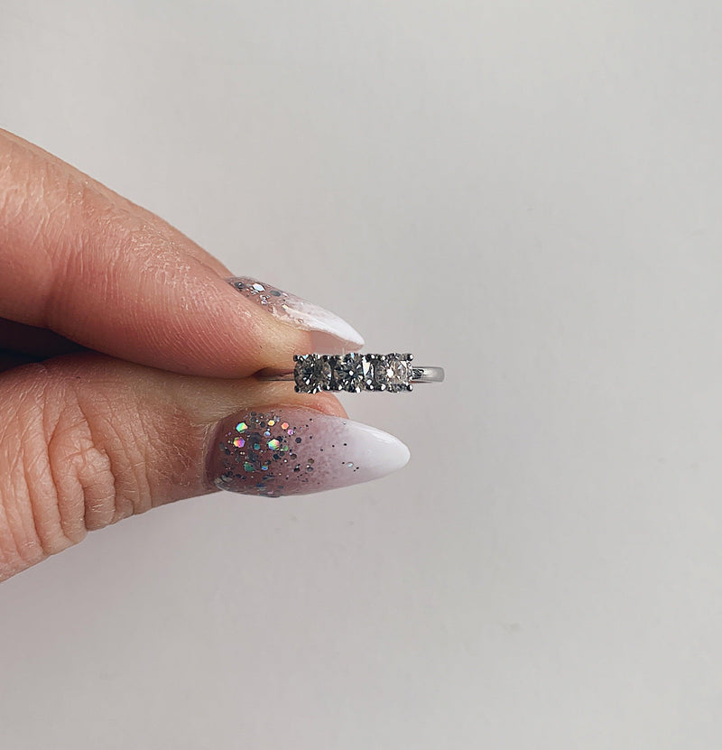 Elegant Moissanite Ring in 14K White Gold