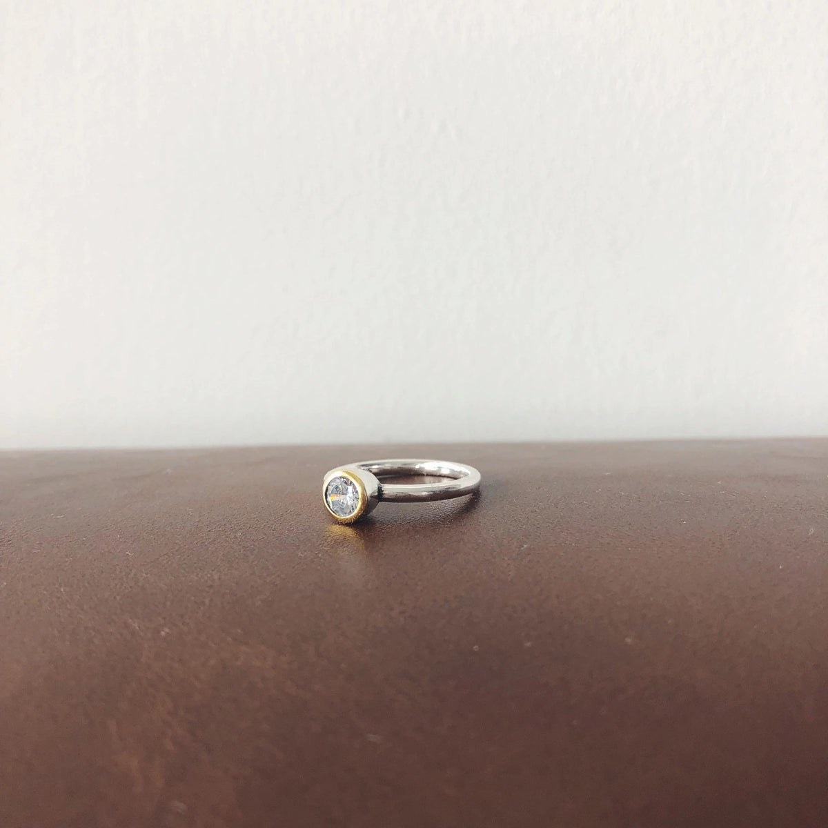 Unique Handmade Ring with Brilliant Cubic Zirconia Gemstones