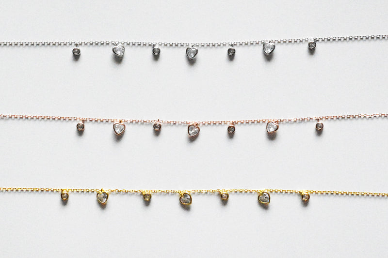 Trendy Heart Charm Necklace in Multiple Finishes 