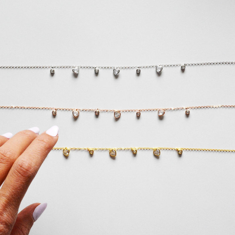 Multiple Heart Charm Necklaces