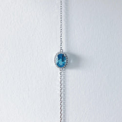 Blue Topaz Bracelet with Cubic Zirconia Accents