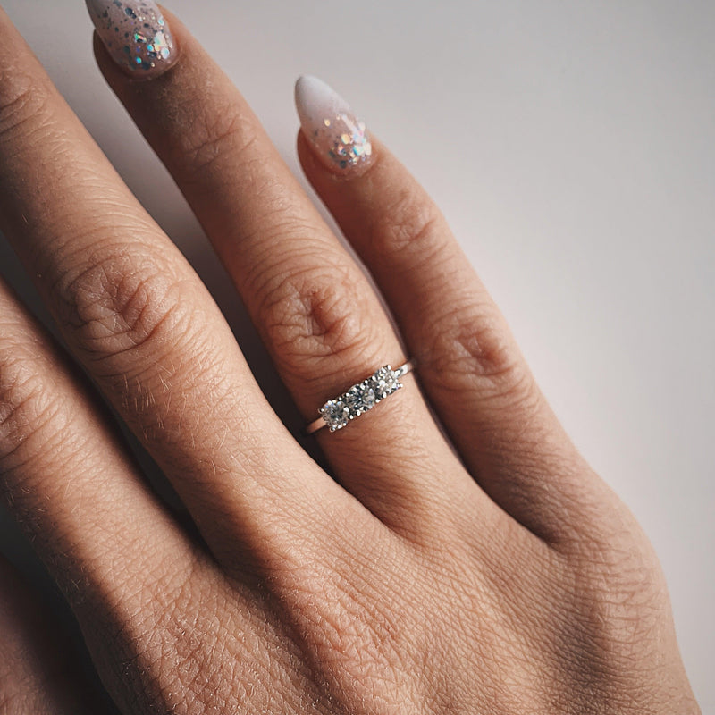 Glamourous Moissanite White Gold Ring