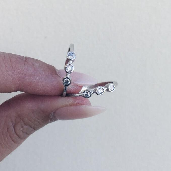 Cubic Zirconia Statement Ring in Sterling Silver
