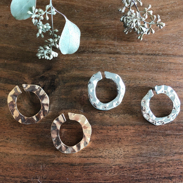 Textured Hoop Earrings In Gold & Silver