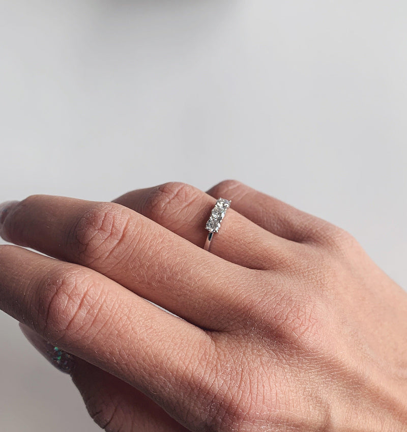 Moissanite Ring In 14 White Gold Or Yellow Gold