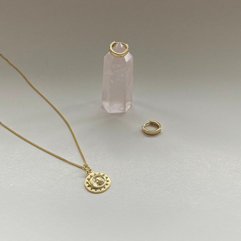 Displayed Sun And Moon Necklace