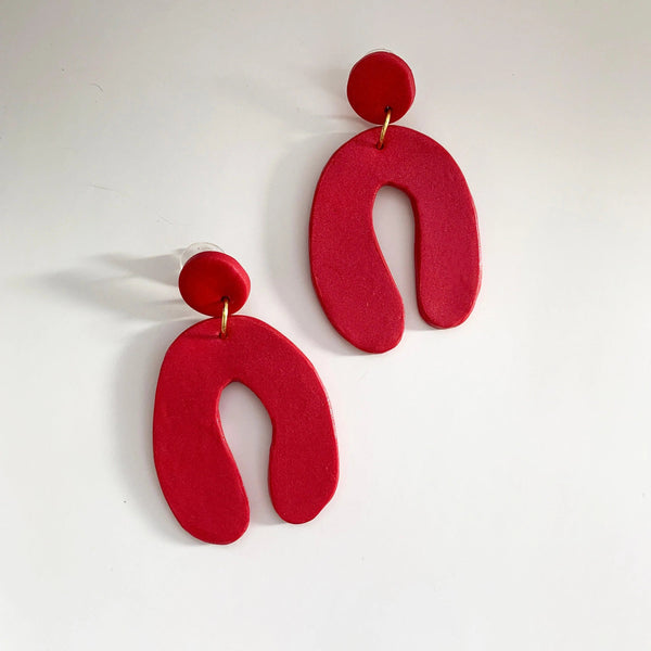 Red Clay Earrings For Women