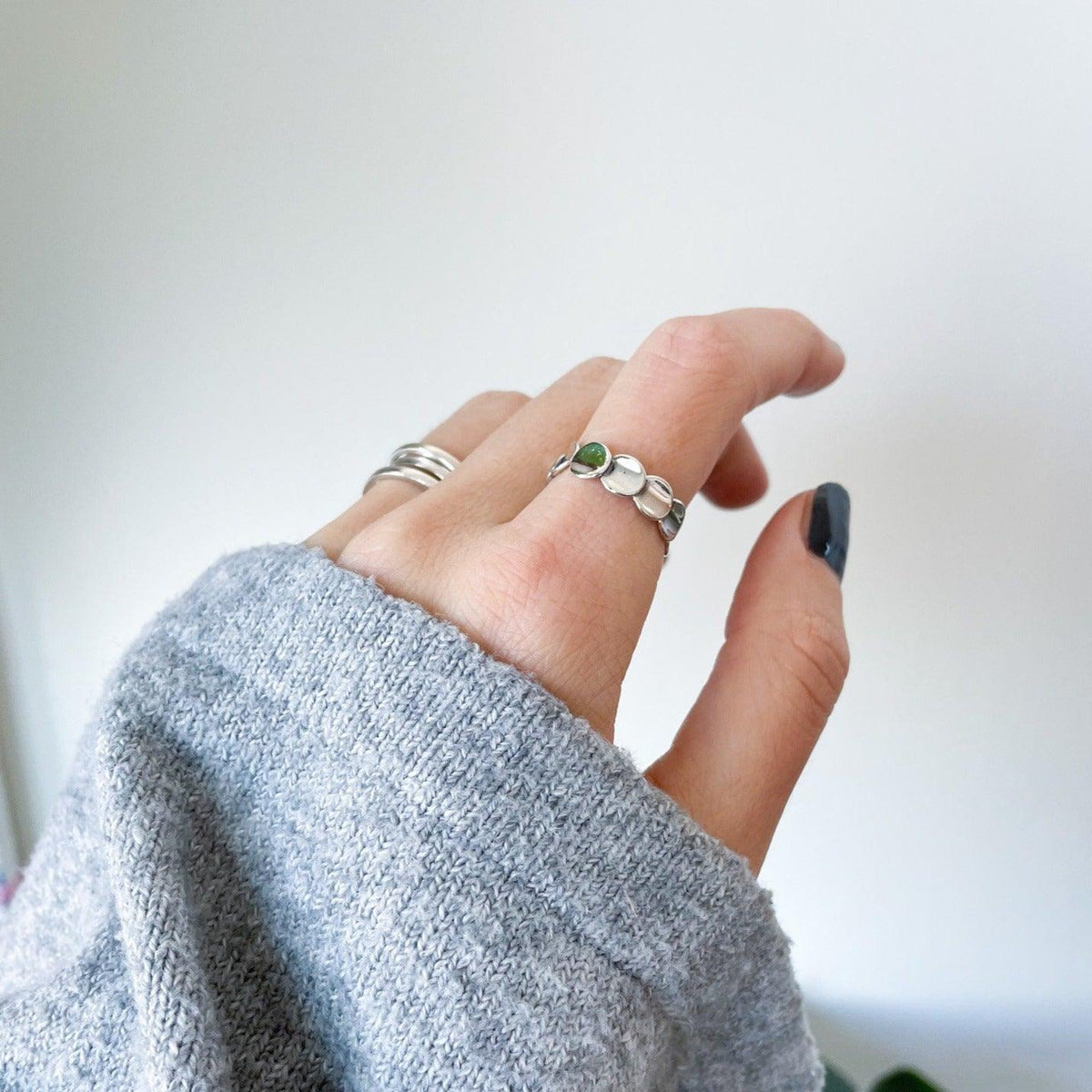 Women's Silver Bead Ring In 925 Sterling Silver