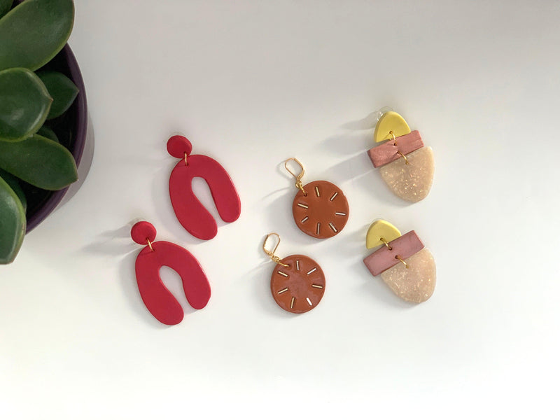 Hughsie Exclusive Handmade Women's Clay Earrigs