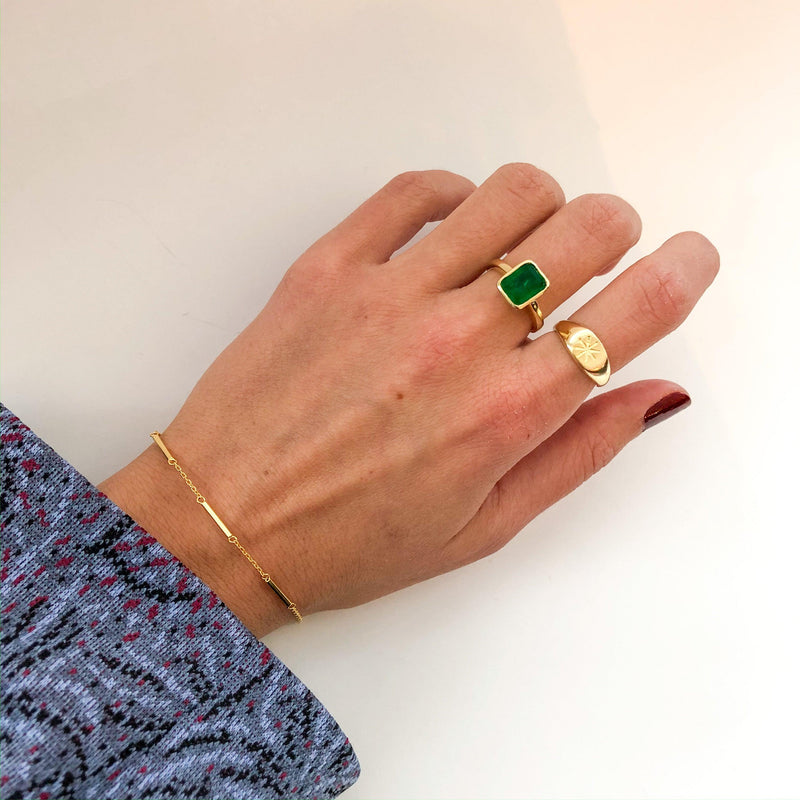 Chic Dainty Bracelet in 925 Sterling Silver & 14K Gold