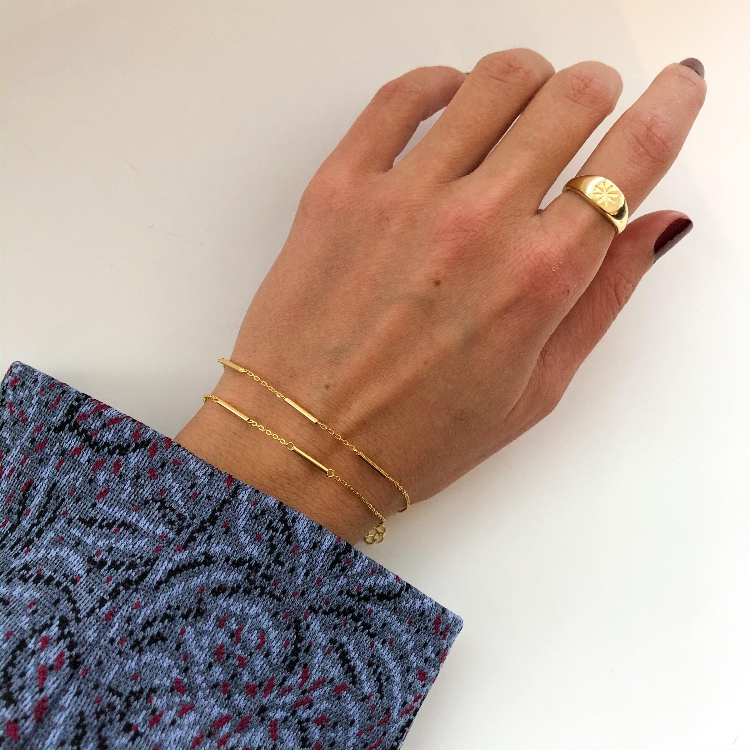 Dainty Gold Bracelet | 925 Sterling Silver & 14K Gold Vermeil