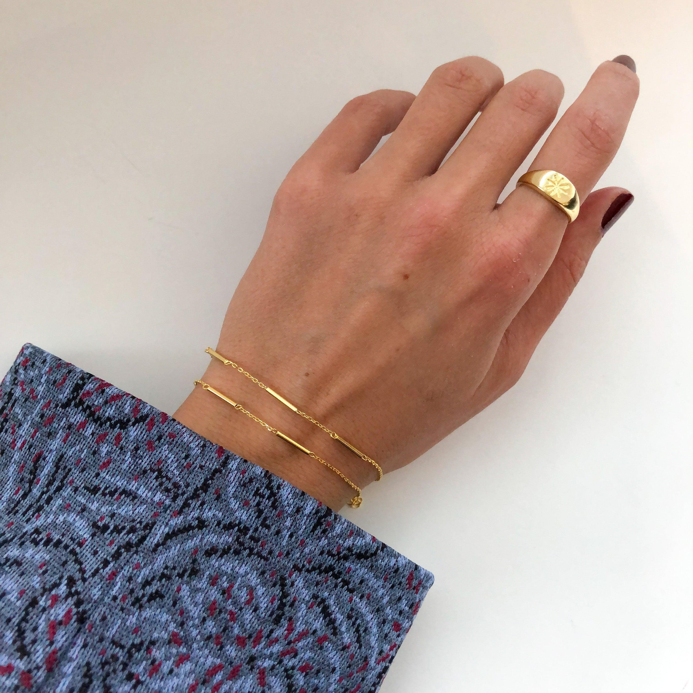 Dainty Gold Bracelet | 925 Sterling Silver & 14K Gold Vermeil