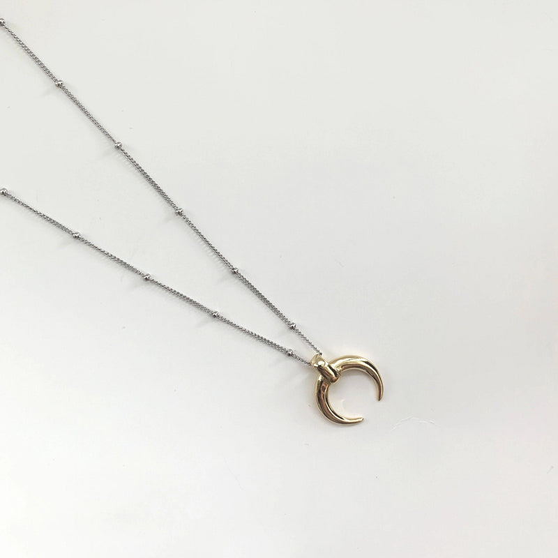 925 Sterling Silver Moon On Chain Necklace