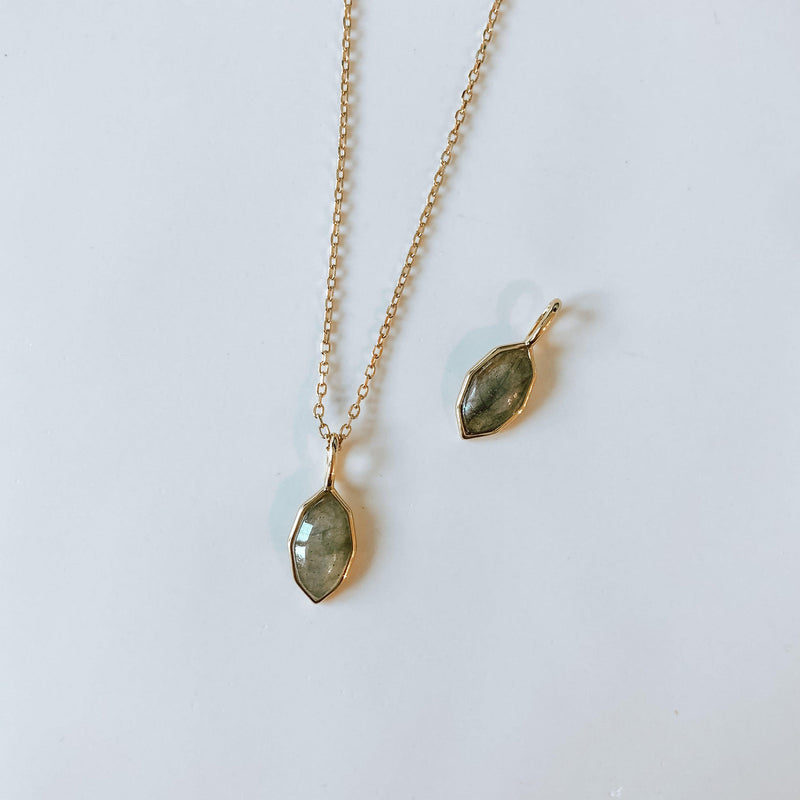 14K Gold Vermeil Labradorite Necklace