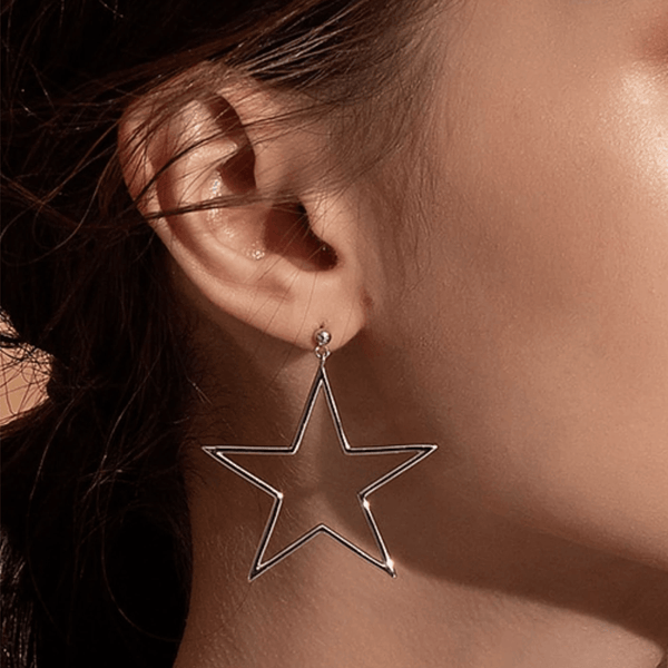 Star Hoop Dangles - 925 Sterling Silver - Bohemian Guru
