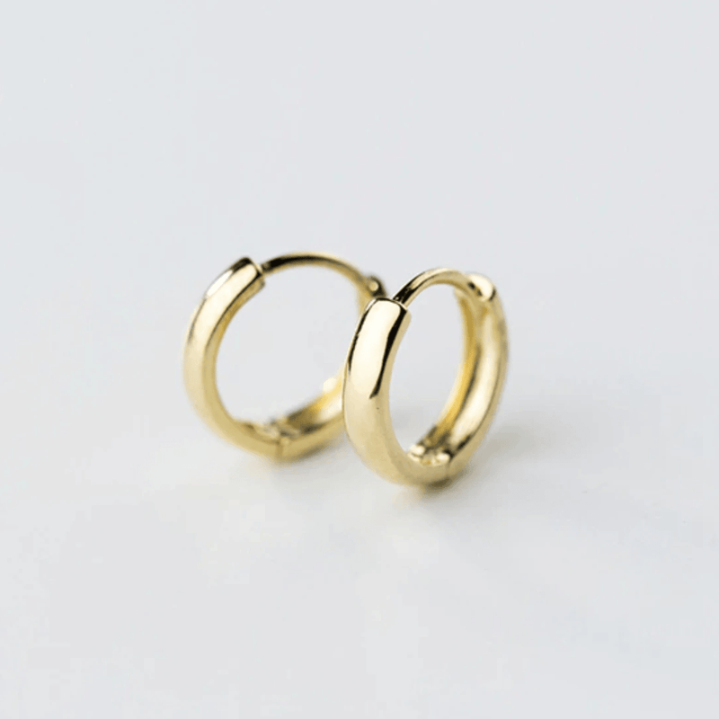 Small Gold Hoop Earrings - Classic Style in 925 Sterling Silver & 18K Gold Vermeil