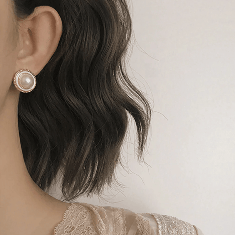 Classic Pearl Stud Earrings in Gold Vermeil