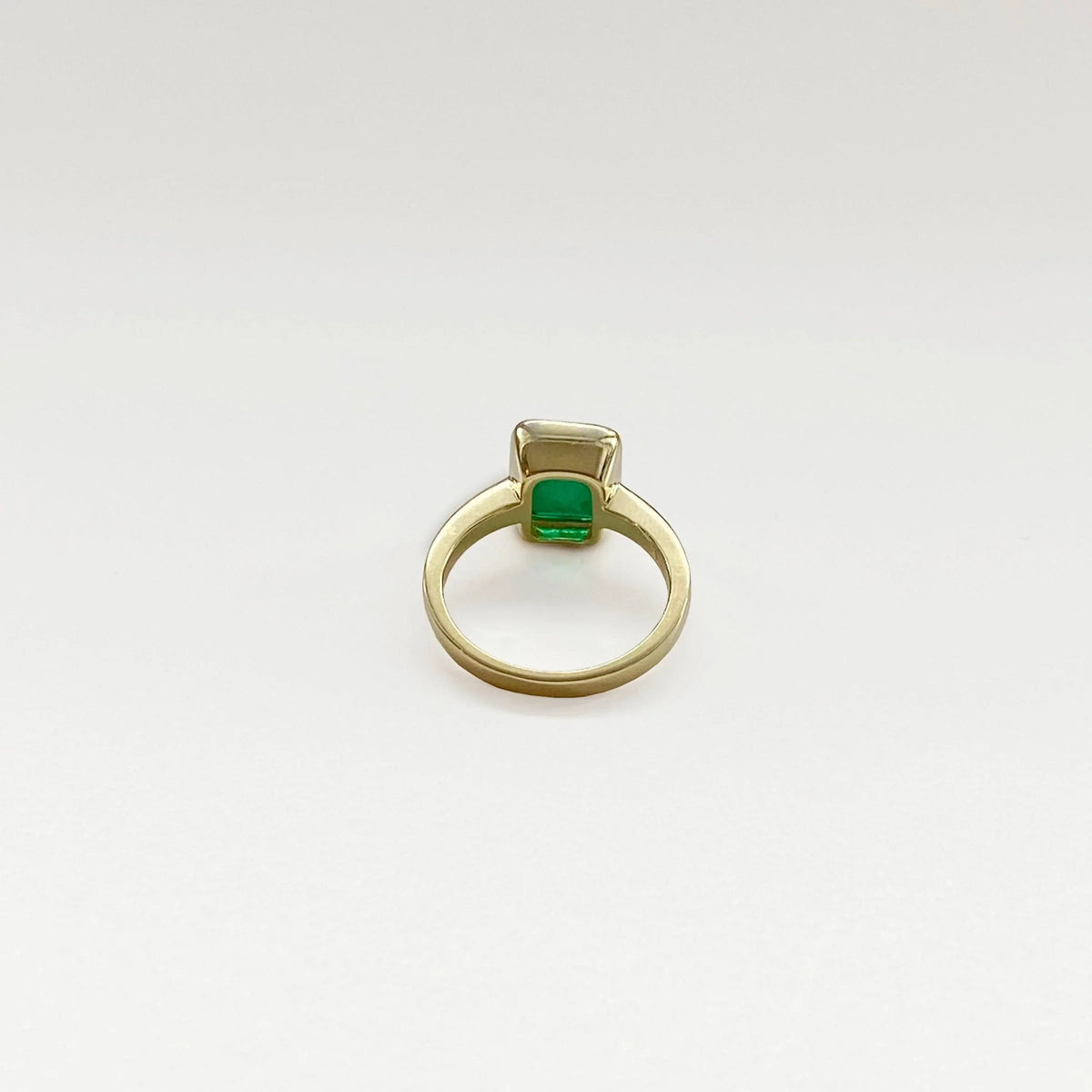Emerald Ring in 925 Sterling Silver and Gold Plating