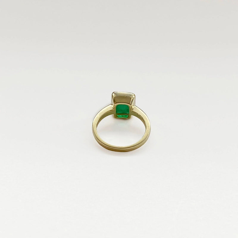 Emerald Ring in 925 Sterling Silver and Gold Plating