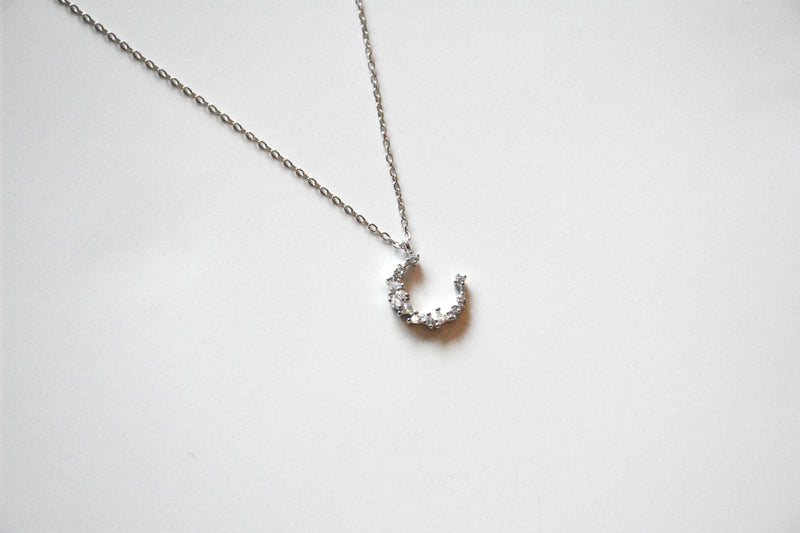925 Sterling Silver Moon Necklace