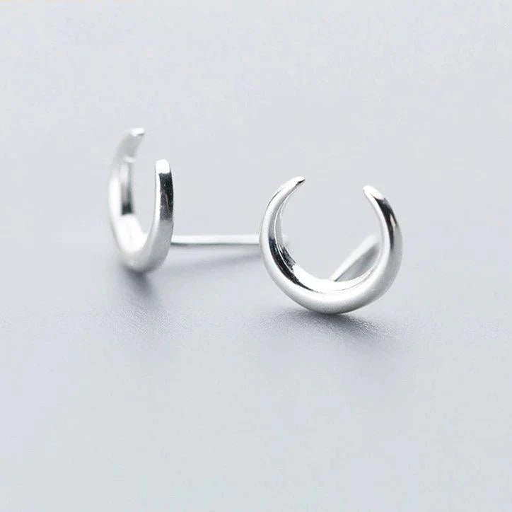 Sterling Silver Moon Earrings