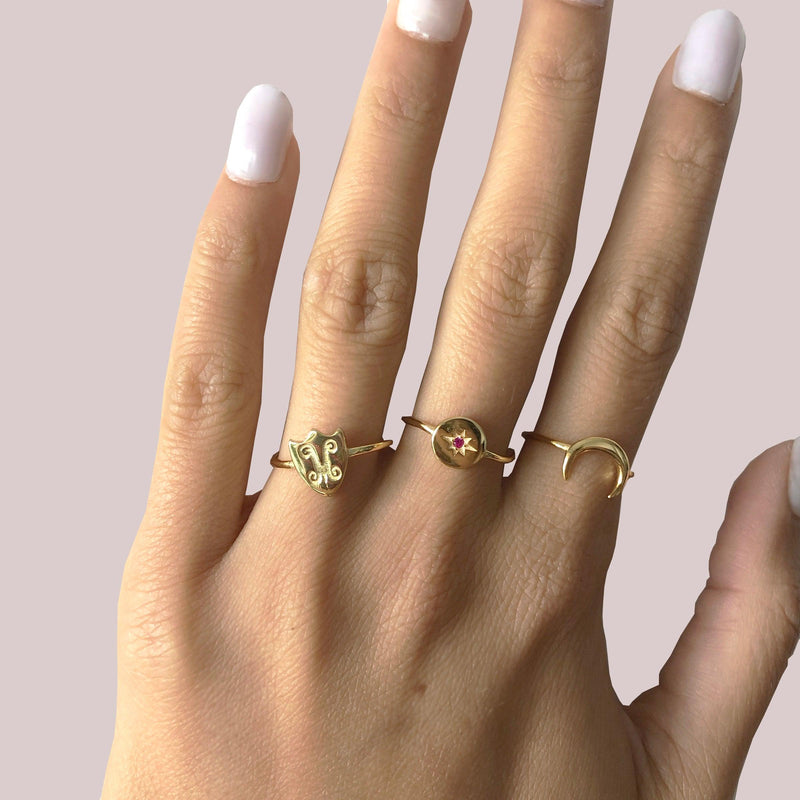 14k Gold Vermeil Star Ring